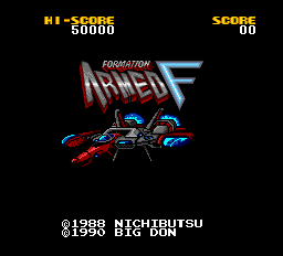 Armed F title screen for PC Engine